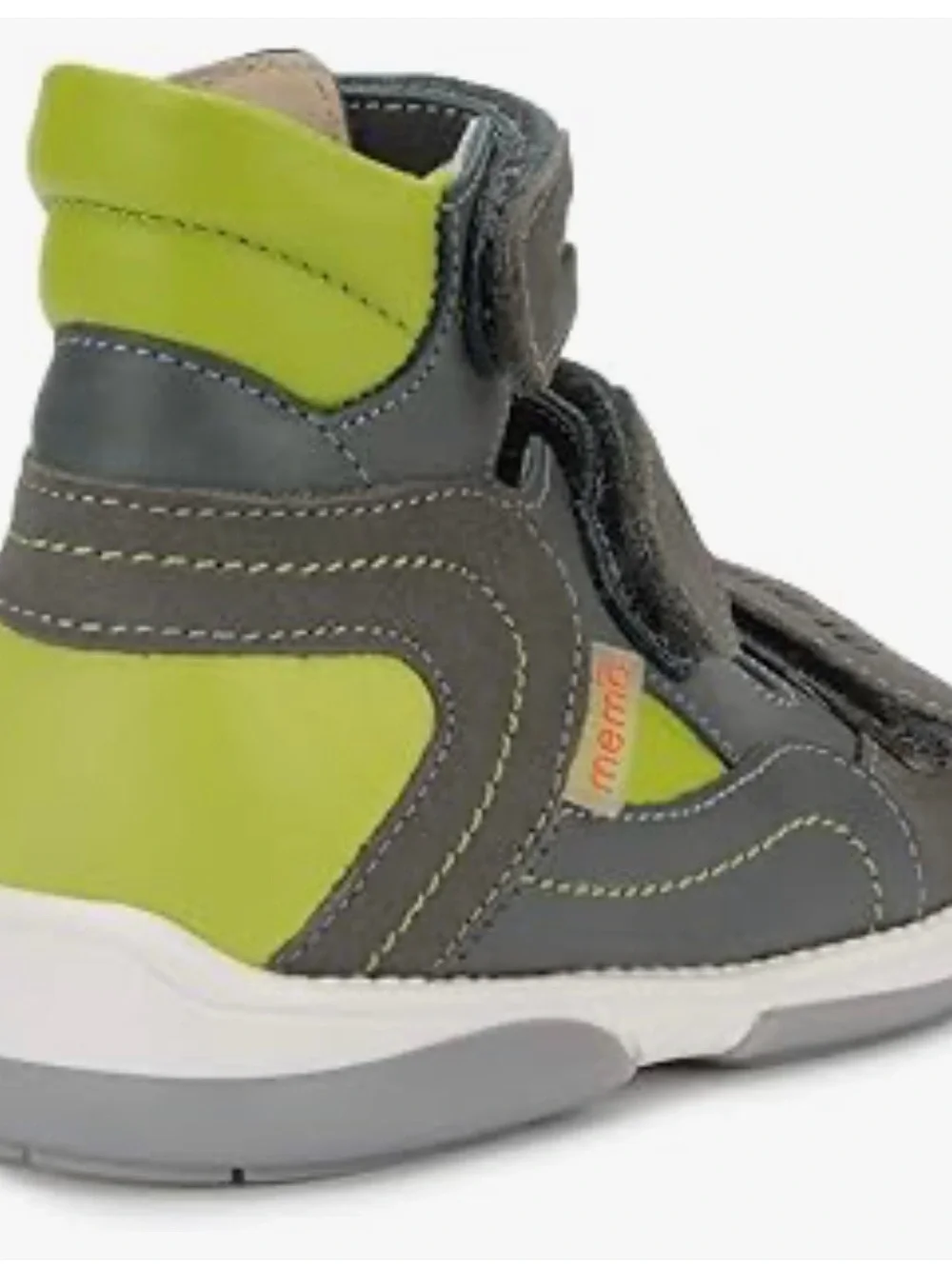 Children's Grey and Lime Green Adjustable Sandals